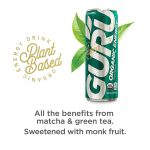 GURU Lite Low Sugar Energy Drink, 24 Pack, Pre Workout Clean Energy Drinks with Green Tea, 100 mg Natural Caffeine, Low Calorie, Vegan, Organic, Plant Based, For Performance & Focus, Lemon 8.4 oz Cans - Image 2